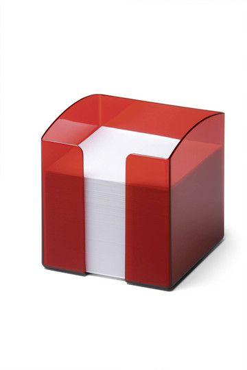 Durable Pojemnik z karteczkami czerwono przezroczysty Trend