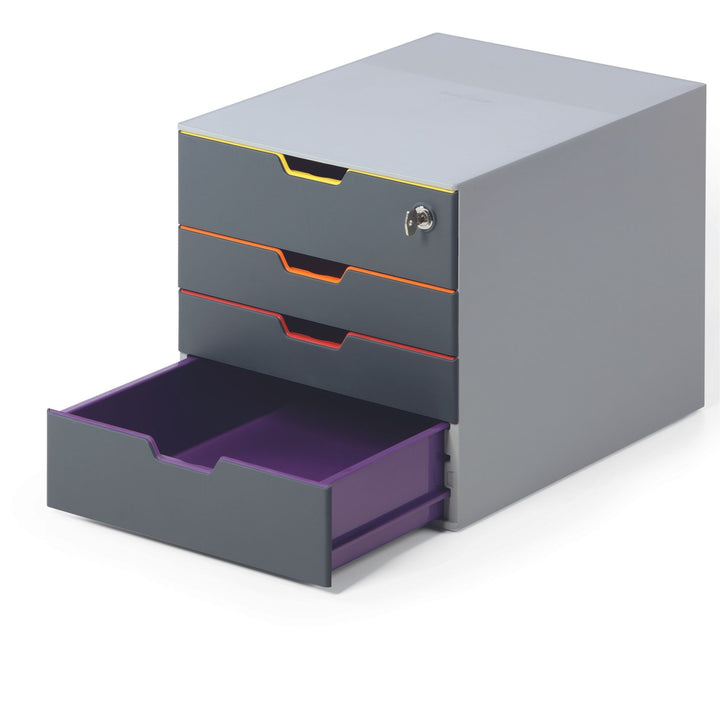 Durable Varicolor Safe pojemnik na dokumenty z 4 szufladami z zamkiem
