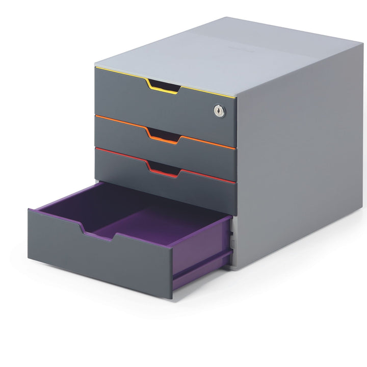 Durable Varicolor Safe pojemnik na dokumenty  z 4 szufladami z zamkiem