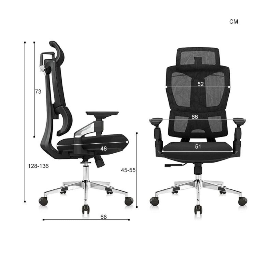 Spacetronik Krzesło biurowe ergonomiczne BARD czarne