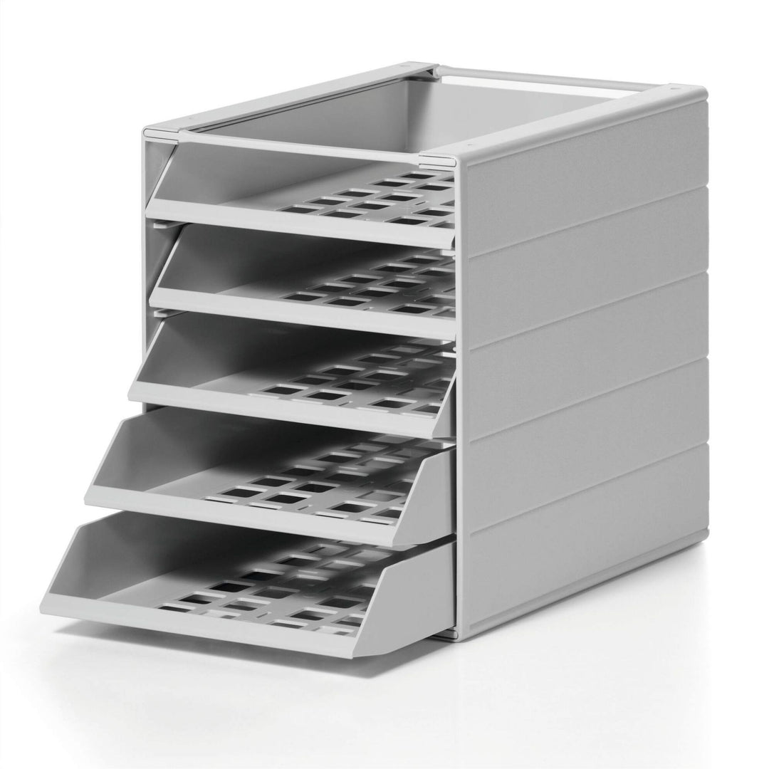 Durable Idealbox Basic sorter pojemnik na dokumenty 5 szuflad szary
