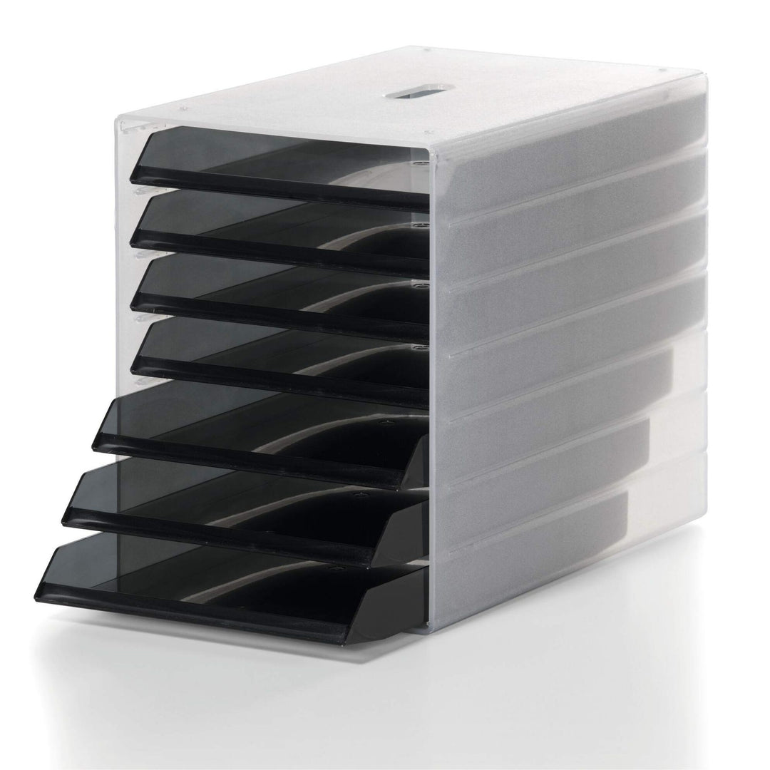 Durable Idealbox  pojemnik na dokumenty  7 szuflad  przezroczysty szary