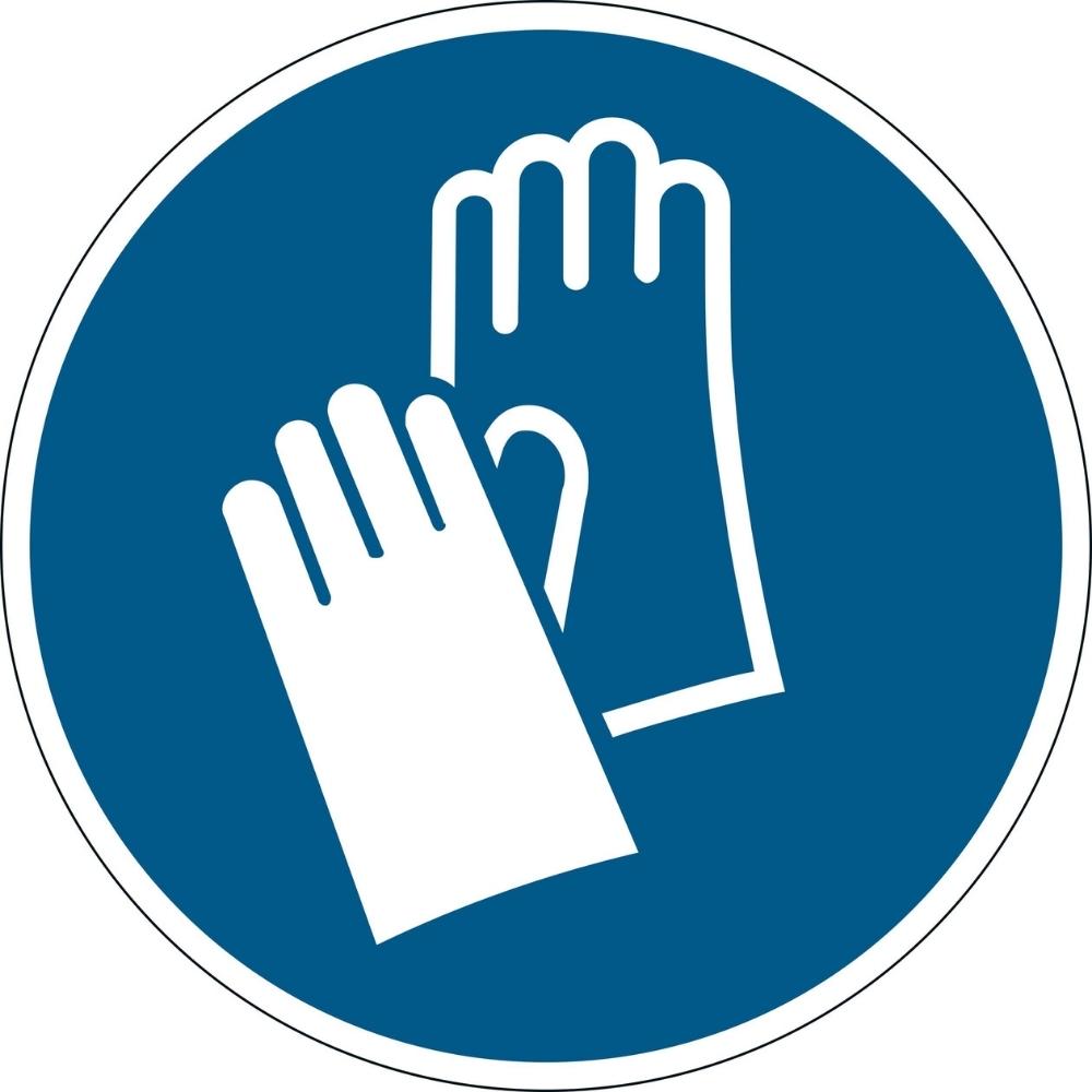 Durable Samoprzylepne oznaczenie "Załóż rękawice ochronne" usuwalne