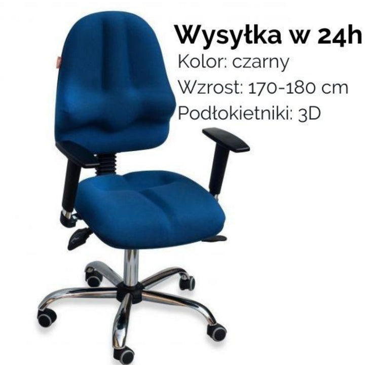 Kulik System Krzesło ergonomiczne Classic PRO czarne, 170-180 cm, 3D
