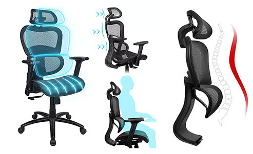 Spacetronik Fotel ergonomiczny fotel biurowy obrotowy Gilda